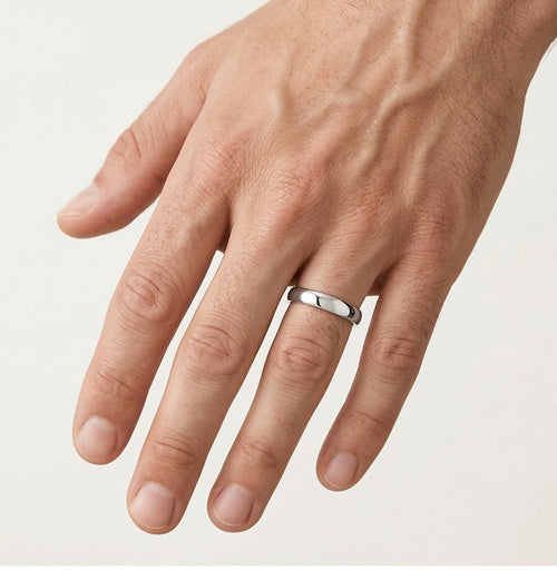 Klasický tenký prsten z bílého zlata