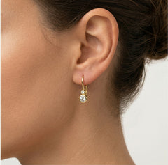 Zlaté náušnice s lunetovými diamanty