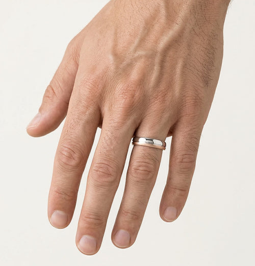 Bague de mariage en or rose et blanc