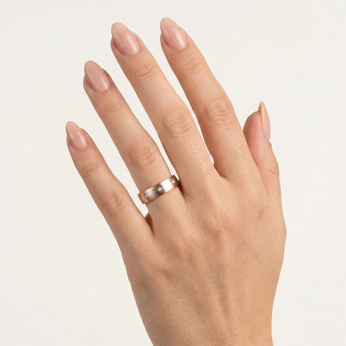 Ewigkeit Eheringe aus Roségold und Weißgold