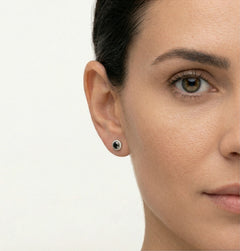 Stříbrné náušnice s kulatým onyxem