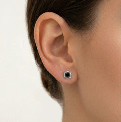 Royal square onyx studs
