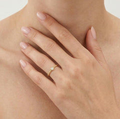 Bague en or élégante avec diamant rond