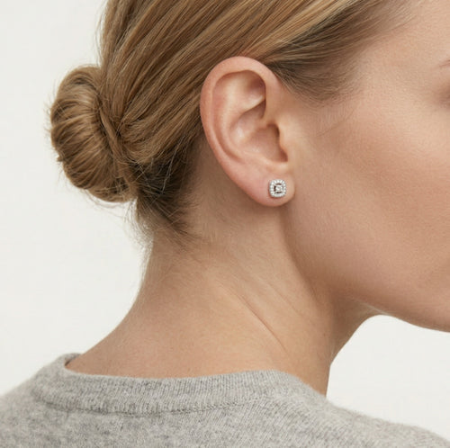 Elegantní náušnice z růžového zlata s diamanty