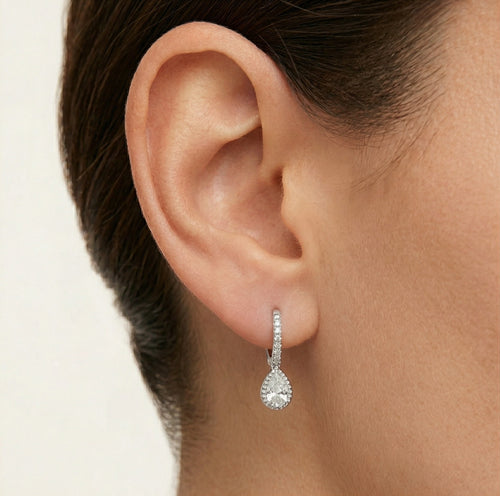 Little cubic zirconia drop earrings
