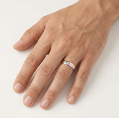 Bague de mariage en or rose et or blanc