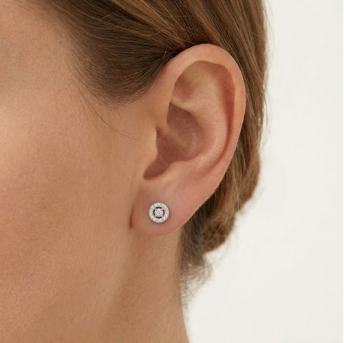 Weißgold Diamant Steckerohrringe