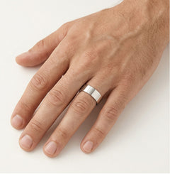White gold wide wedding ring