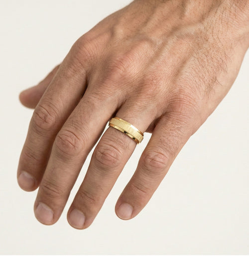 Bold yellow gold wedding ring