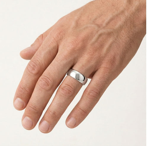 Classic wide white gold wedding ring