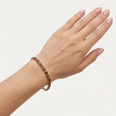 Bracelet élégant en grenat ovale