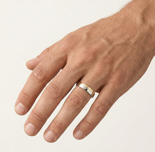 Eleganter zweifarbiger Gold-Ehering