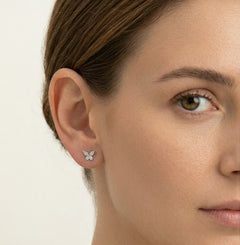 Stříbrné motýlí náušnice s kubickými zirkony