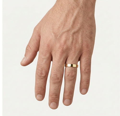 Bague de mariage fine classique en or jaune