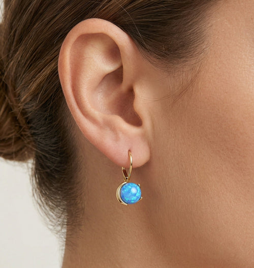 Unique blue opal earrings