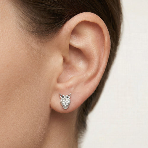 Boucles d’oreilles chouette en argent