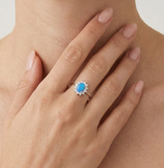 Prsten s královským modrým opálem