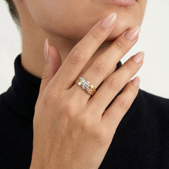 Eternity three tone gold ring