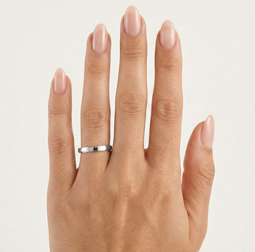 Dünner 2mm Weißgold-Ehering mit Stufen-Seiten