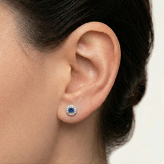 Náušnice se safíry a diamanty