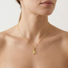 Yellow gold angel pendant