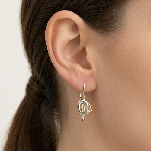 Ohrstecker aus Gold mit abstraktem Liniendesign