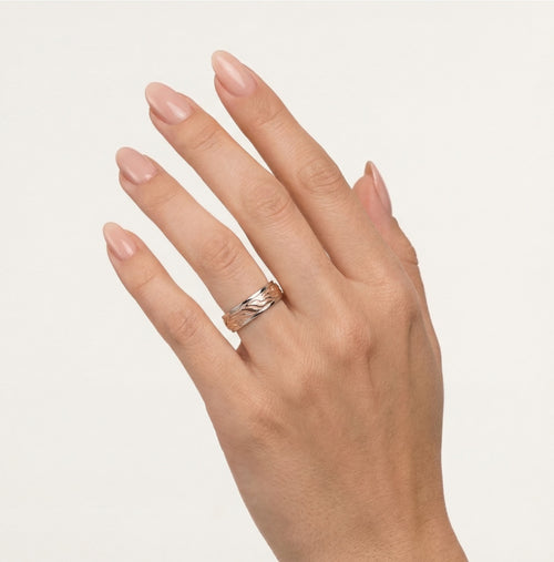 Ehering aus Weiß- und Roségold