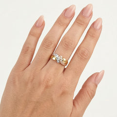 Eternity three tone gold ring