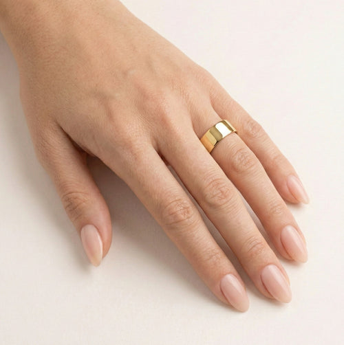 Dicker klassischer Gelbgoldring