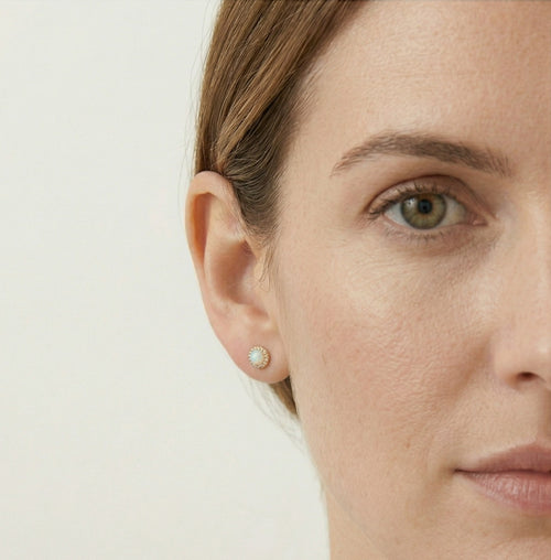 Opálové náušnice s kubickými zirkony