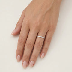 Rose and white gold ring with diamonds