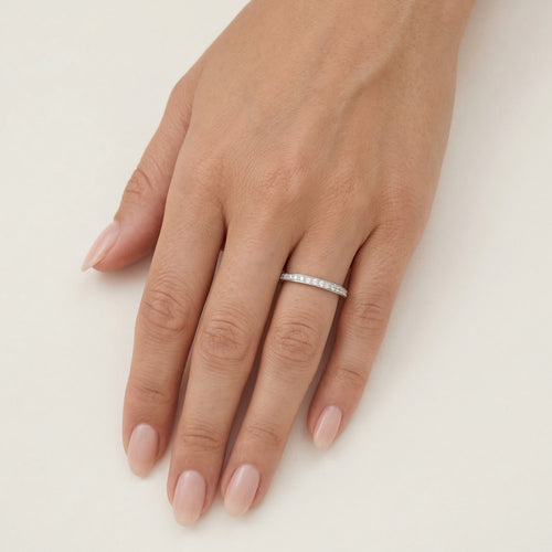 Rose and white gold ring with diamonds