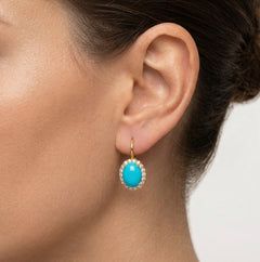 Oválné tyrkysové náušnice