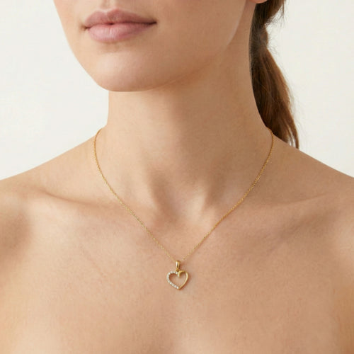 Přívěsek srdce se zirkony na jedné straně