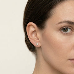 Bezel crystal gold studs