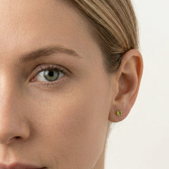 Elegant moldavite stud earrings