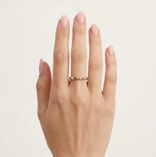 Eleganter 14kt Gelbgold-Damenring mit Herzsymbol