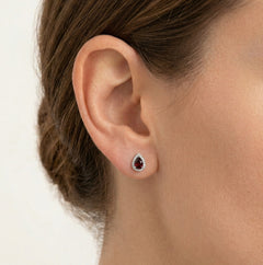 Boucles d’oreilles en grenat taille poire