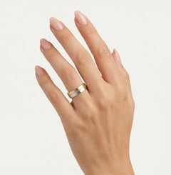 Alliance de mariage demi-or élégante