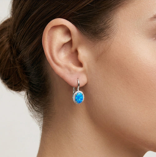Královské jemné náušnice s modrými opály