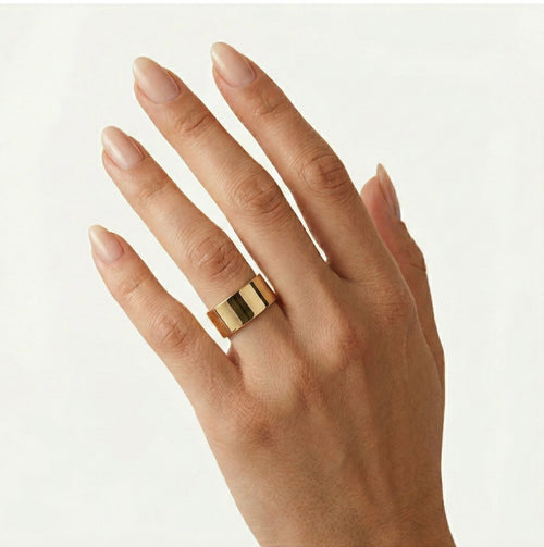 Anillo de boda macizo de oro amarillo