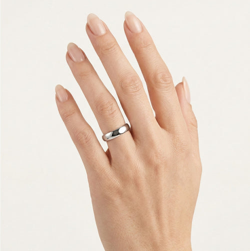 Thick classic white gold wedding ring