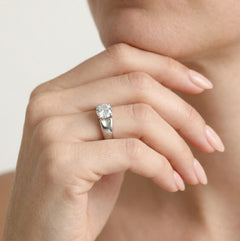 Bague solitaire femme zircon cubique rond