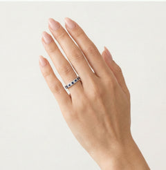 Anillo Princess con zafiros y diamantes