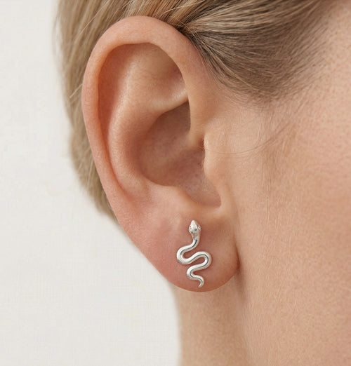 Weißgold-Schlangenanhänger