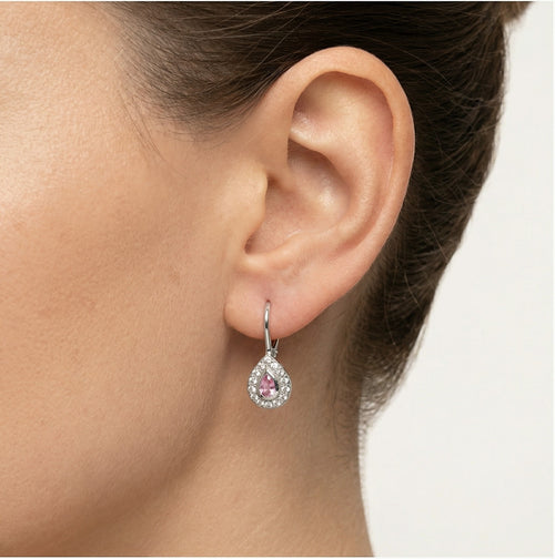 Náušnice kapka růžové