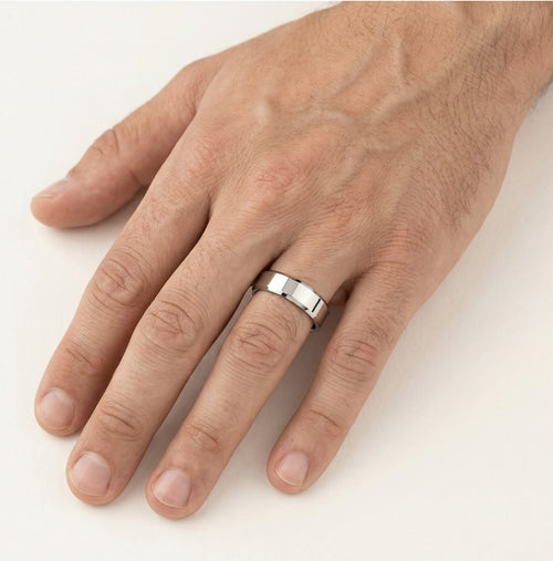 Alliance solitaire en or blanc