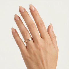 Alliance de mariage solitaire en or rose