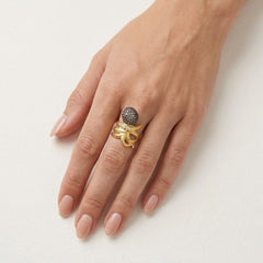 Dreifarbiger Diamant-Oktopusring