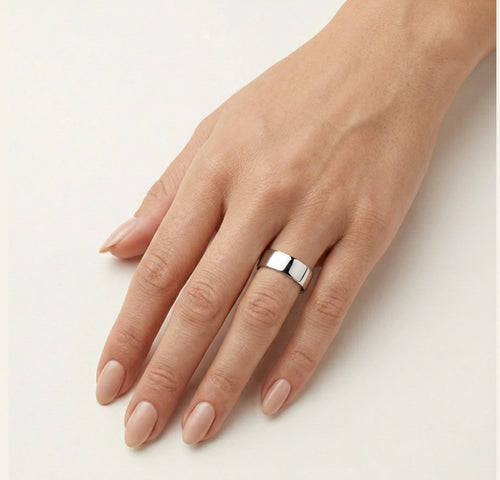 Dicker klassischer Weißgoldring